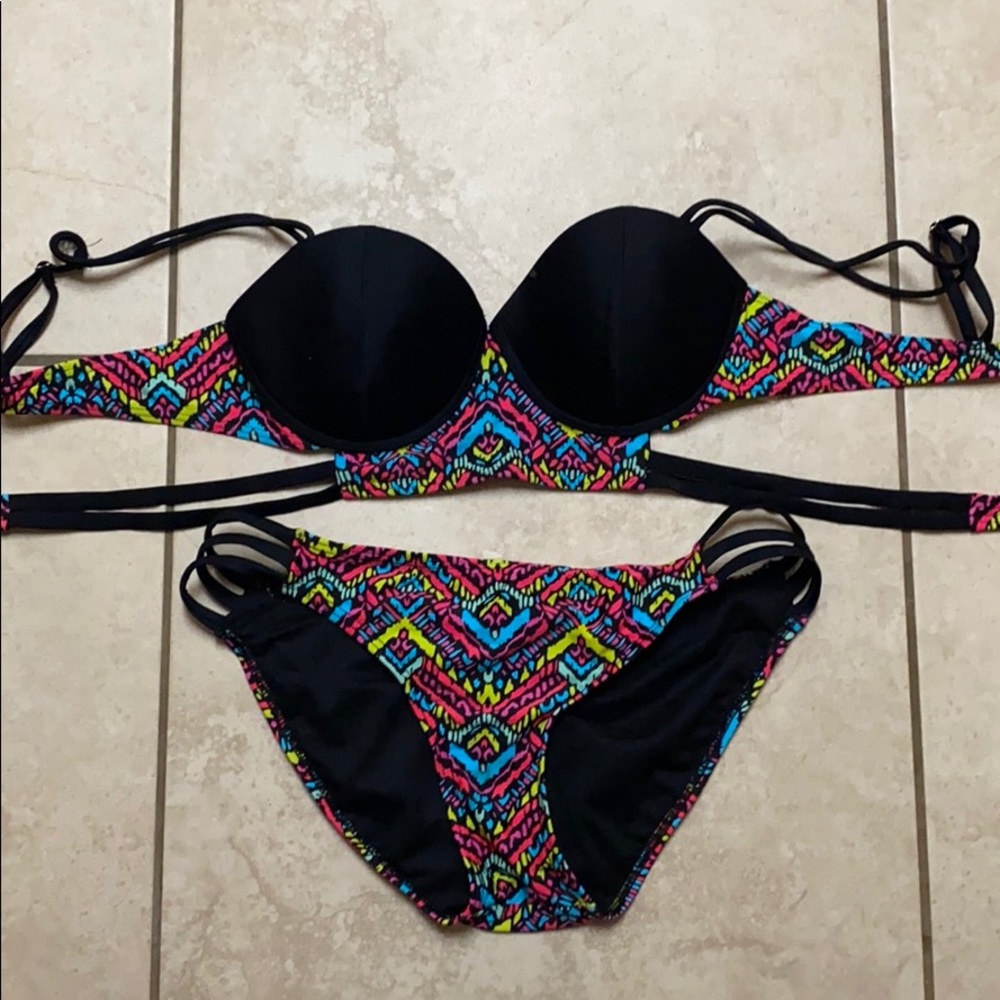 multi tribal colored bikini